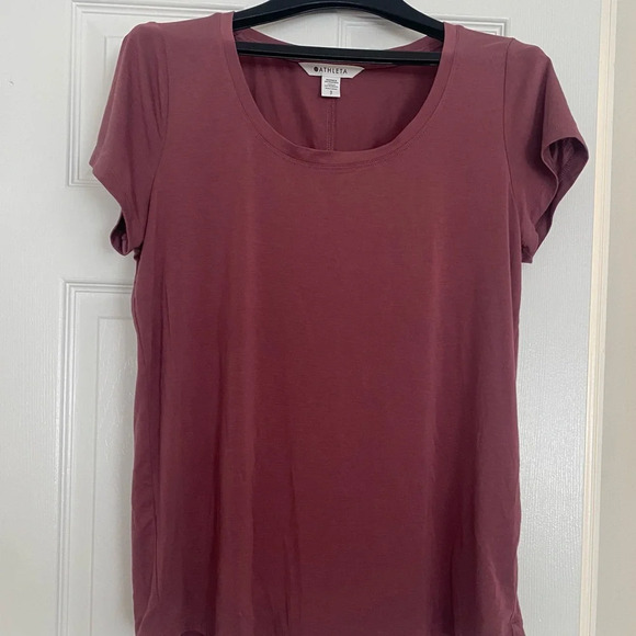 Athleta Tops - Athleta Shirt With Ease Scoop Neck, Loose Fit, Color is Rosewood,Size S